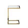 Posh Living Luane Modern C-Shape Stainless Steel End Table in White/Gold