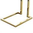 Posh Living Luane Modern C-Shape Stainless Steel End Table in White/Gold