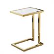 Posh Living Luane Modern C-Shape Stainless Steel End Table in White/Gold