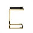 Posh Living Luane Modern C-Shape Stainless Steel End Table in Black/Gold