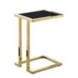 Posh Living Luane Modern C-Shape Stainless Steel End Table in Black/Gold