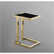 Posh Living Luane Modern C-Shape Stainless Steel End Table in Black/Gold