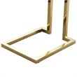 Posh Living Luane Modern C-Shape Stainless Steel End Table in Black/Gold
