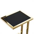 Posh Living Luane Modern C-Shape Stainless Steel End Table in Black/Gold