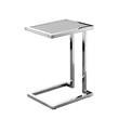 Posh Living Luane Modern C-Shape Stainless Steel End Table in Light Gray/Chrome