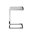 Posh Living Luane Modern C-Shape Stainless Steel End Table in Light Gray/Chrome