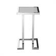Posh Living Luane Modern C-Shape Stainless Steel End Table in Light Gray/Chrome