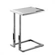 Posh Living Luane Modern C-Shape Stainless Steel End Table in Light Gray/Chrome