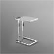 Posh Living Luane Modern C-Shape Stainless Steel End Table in Light Gray/Chrome