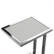 Posh Living Luane Modern C-Shape Stainless Steel End Table in Light Gray/Chrome