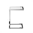 Posh Living Luane Modern C-Shape Stainless Steel End Table in White/Chrome