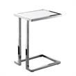 Posh Living Luane Modern C-Shape Stainless Steel End Table in White/Chrome