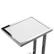 Posh Living Luane Modern C-Shape Stainless Steel End Table in White/Chrome