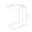 Posh Living Luane Modern C-Shape Stainless Steel End Table in White/Chrome