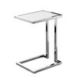 Posh Living Luane Modern C-Shape Stainless Steel End Table in White/Chrome