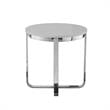 Posh Living Kaloni Modern Stainless Steel Base End Table in Light Gray/Chrome