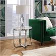 Posh Living Kaloni Modern Stainless Steel Base End Table in White/Chrome