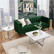 Posh Living Kaloni Modern Stainless Steel Base End Table in White/Chrome