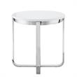 Posh Living Kaloni Modern Stainless Steel Base End Table in White/Chrome