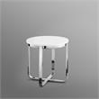 Posh Living Kaloni Modern Stainless Steel Base End Table in White/Chrome