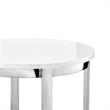 Posh Living Kaloni Modern Stainless Steel Base End Table in White/Chrome