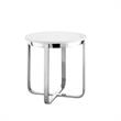 Posh Living Kaloni Modern Stainless Steel Base End Table in White/Chrome