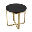 Posh Living Kaloni Modern Stainless Steel Base End Table in Black/Gold
