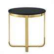 Posh Living Kaloni Modern Stainless Steel Base End Table in Black/Gold