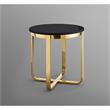 Posh Living Kaloni Modern Stainless Steel Base End Table in Black/Gold
