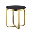 Posh Living Kaloni Modern Stainless Steel Base End Table in Black/Gold