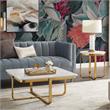 Posh Living Kaloni Modern Stainless Steel Base End Table in White/Gold