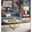 Posh Living Kaloni Modern Stainless Steel Base End Table in White/Gold