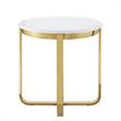 Posh Living Kaloni Modern Stainless Steel Base End Table in White/Gold