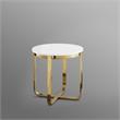 Posh Living Kaloni Modern Stainless Steel Base End Table in White/Gold