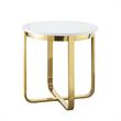 Posh Living Kaloni Modern Stainless Steel Base End Table in White/Gold