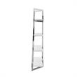 Posh Living Aluna 4-Shelf Stainless Steel Frame Bookcase in White/Chrome