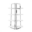 Posh Living Aluna 4-Shelf Stainless Steel Frame Bookcase in White/Chrome