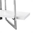 Posh Living Aluna 4-Shelf Stainless Steel Frame Bookcase in White/Chrome