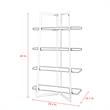 Posh Living Aluna 4-Shelf Stainless Steel Frame Bookcase in White/Chrome