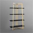 Posh Living Aluna 4-Shelf Stainless Steel Frame Bookcase in Black/Gold