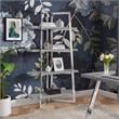Posh Living Aluna 4-Shelf Stainless Steel Frame Bookcase in Light Gray/Chrome