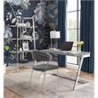 Posh Living Aluna 4-Shelf Stainless Steel Frame Bookcase in Light Gray/Chrome