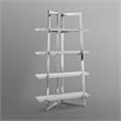 Posh Living Aluna 4-Shelf Stainless Steel Frame Bookcase in Light Gray/Chrome