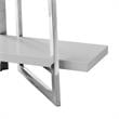 Posh Living Aluna 4-Shelf Stainless Steel Frame Bookcase in Light Gray/Chrome