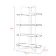 Posh Living Aluna 4-Shelf Stainless Steel Frame Bookcase in Light Gray/Chrome