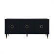 Inspired Home Keao 3 Doors Sideboard Buffet in Black
