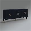 Inspired Home Keao 3 Doors Sideboard Buffet in Black