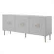 Inspired Home Keao 3 Doors Sideboard Buffet in Light Gray