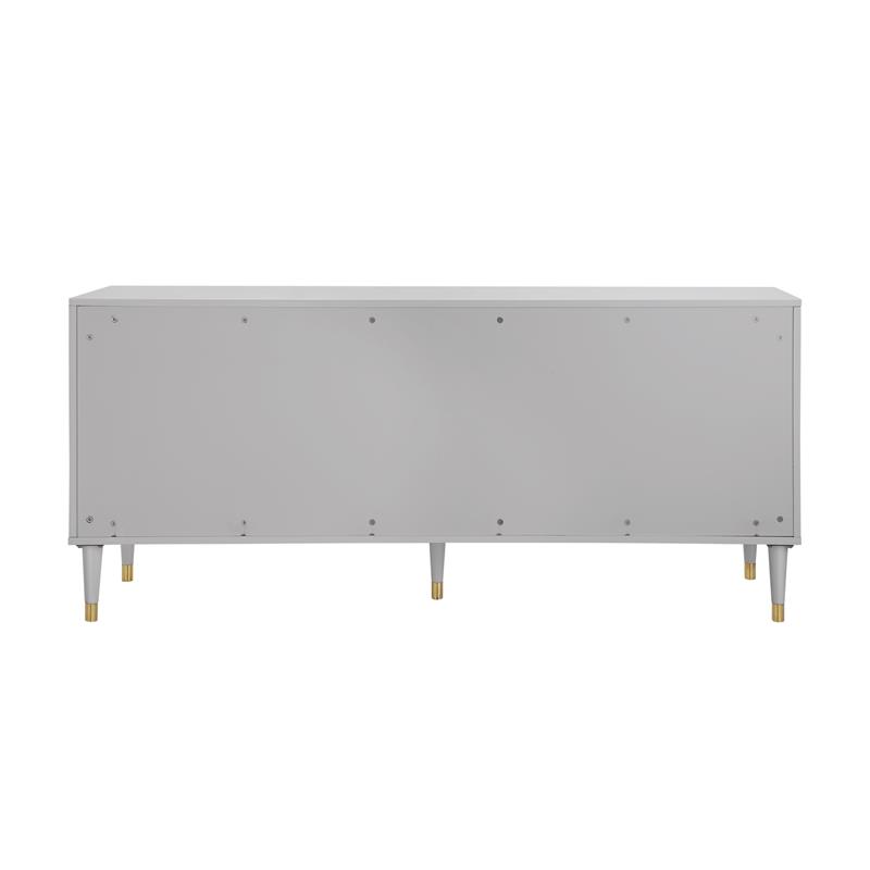 Inspired Home Keao 3 Doors Sideboard Buffet in Light Gray