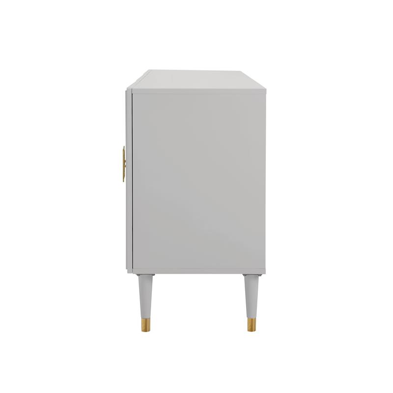 Inspired Home Keao 3 Doors Sideboard Buffet in Light Gray